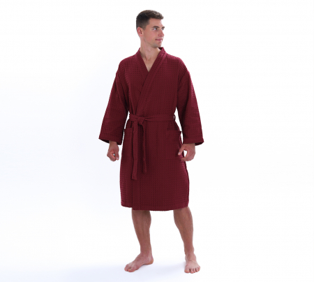 Халат вафельный Relax / бордо