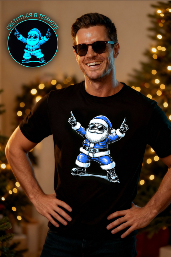 Футболка унисекс 8581 / черный+дедМ синий