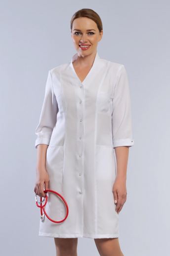 Халат медицинский женский 2-07-03-3 (3/4 рукав) / Стрейч